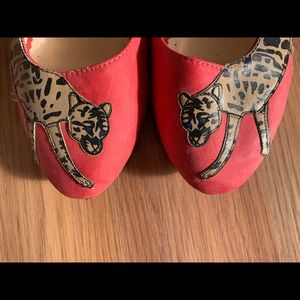 Cheetah detailed leather flats